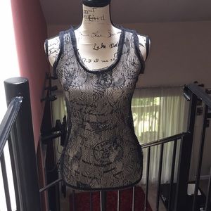 All Saints black lace top size small
